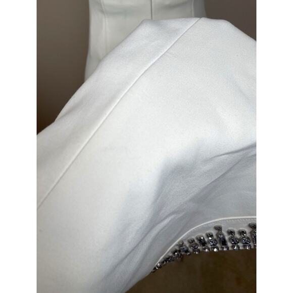 Cinq a Sept Sammy Crystal Embellished Strapless High Slit White Maxi Dress Sz 2 - Picture 8 of 11